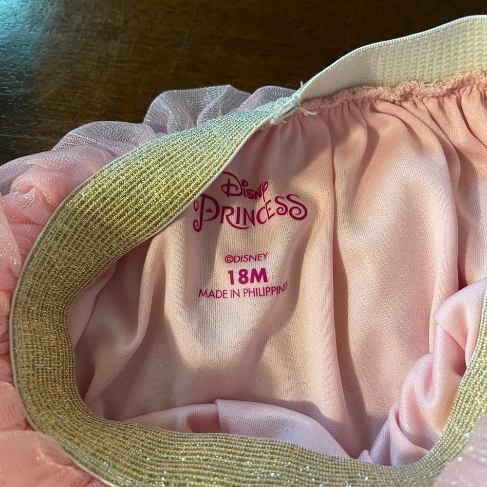 Disney Princess | Pink Tulle Skirt with Gold Waistband | baby 18 mo